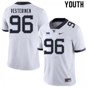 Youth West Virginia Mountaineers NCAA #96 Edward Vesterinen White Authentic Nike Stitched College Football Jersey XY15V73VJ